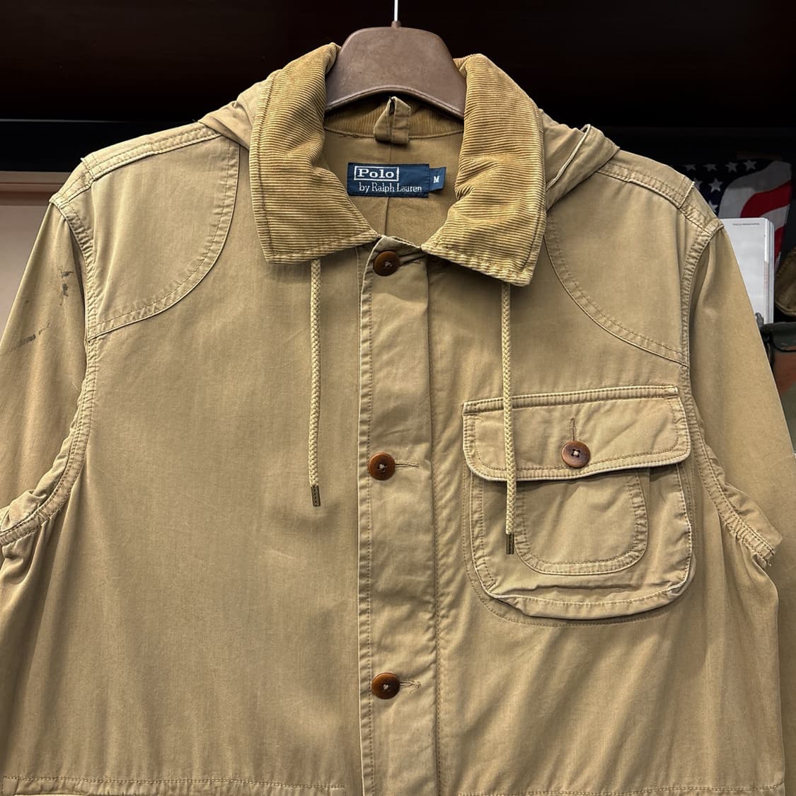 90s 폴로 랄프로렌 코튼트윌 유틸리티 헌팅포켓 후드파카 N1172 상품이미지3