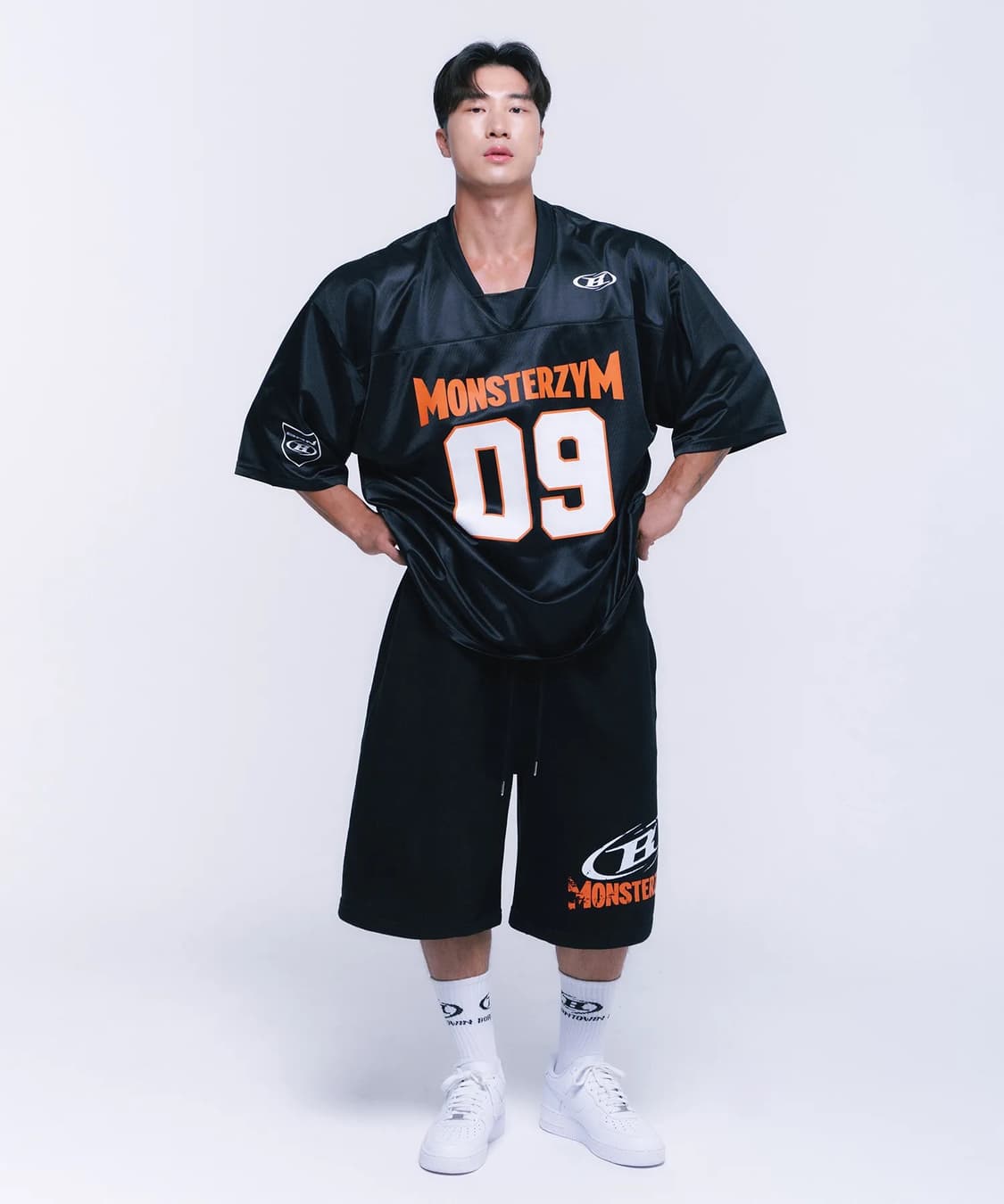 본투윈 x 몬스터짐 오버핏 메쉬 럭비 저지 티셔츠 3사이즈 한정판 상품이미지2