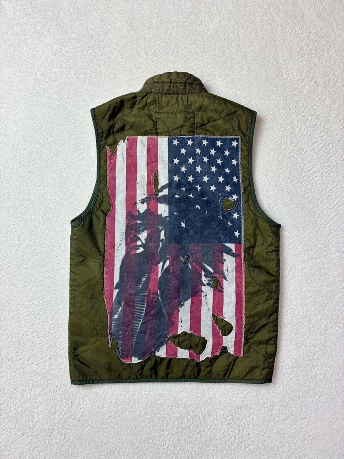 데님앤서플라이 00's 립스탑 성조기 퀼티드 베스트 PN5833 상품이미지1
