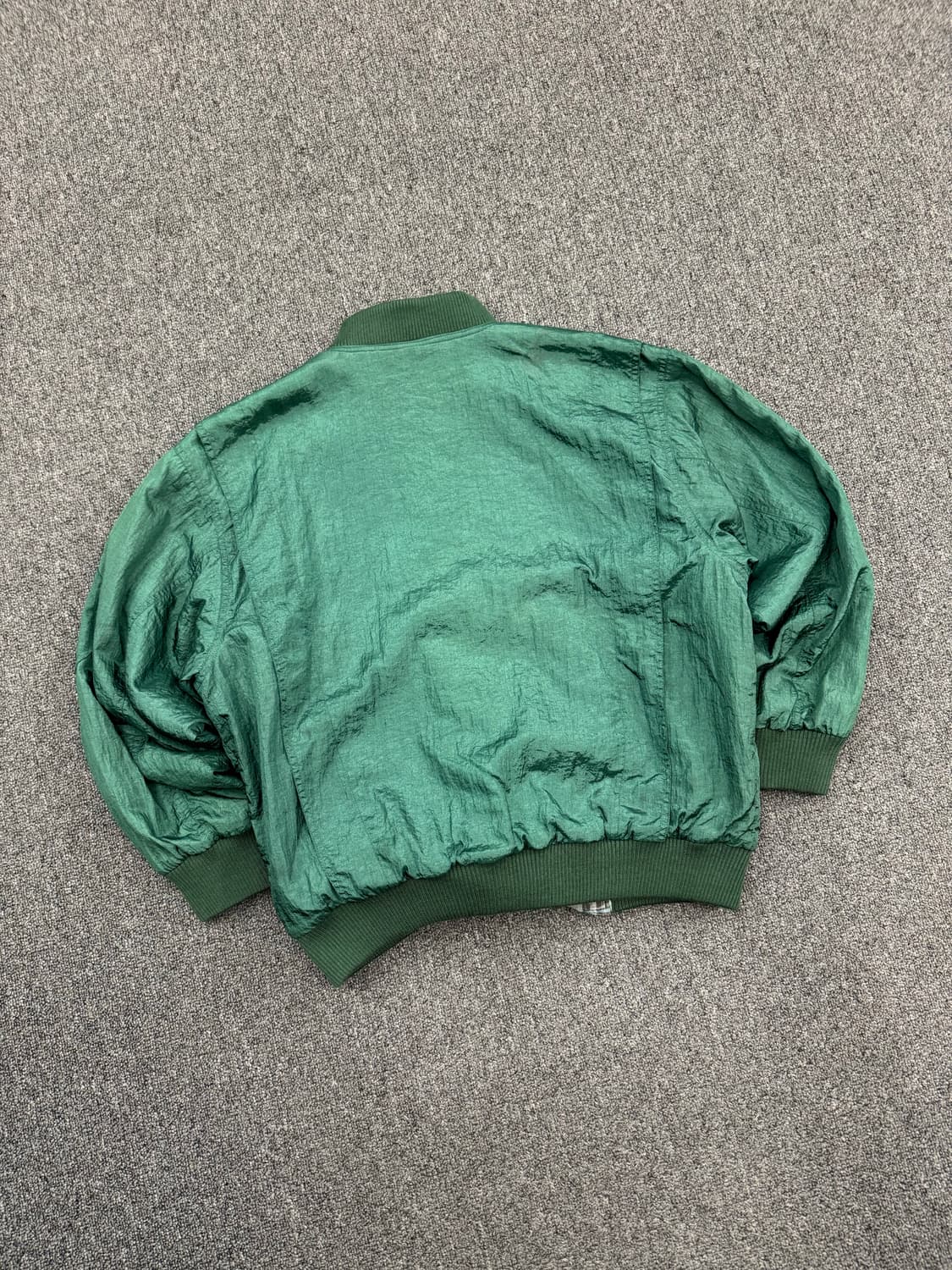 OS)Roman Rolle 빈티지 체크 퀼팅 lining 블루종 패딩 자 상품이미지5