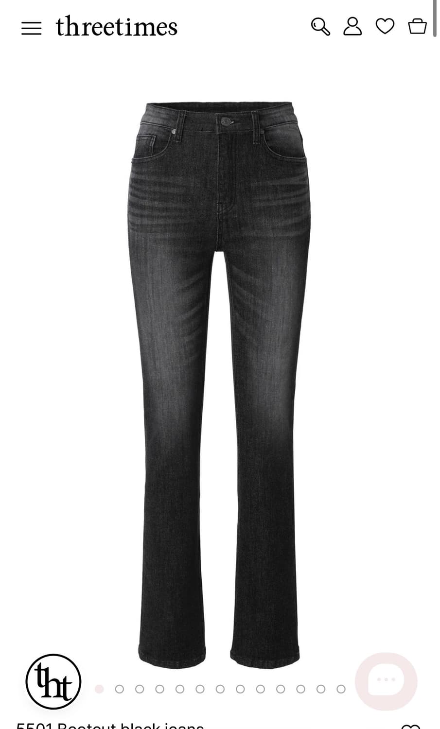 쓰리타임즈 5501 Bootcut black jeans 상품이미지1