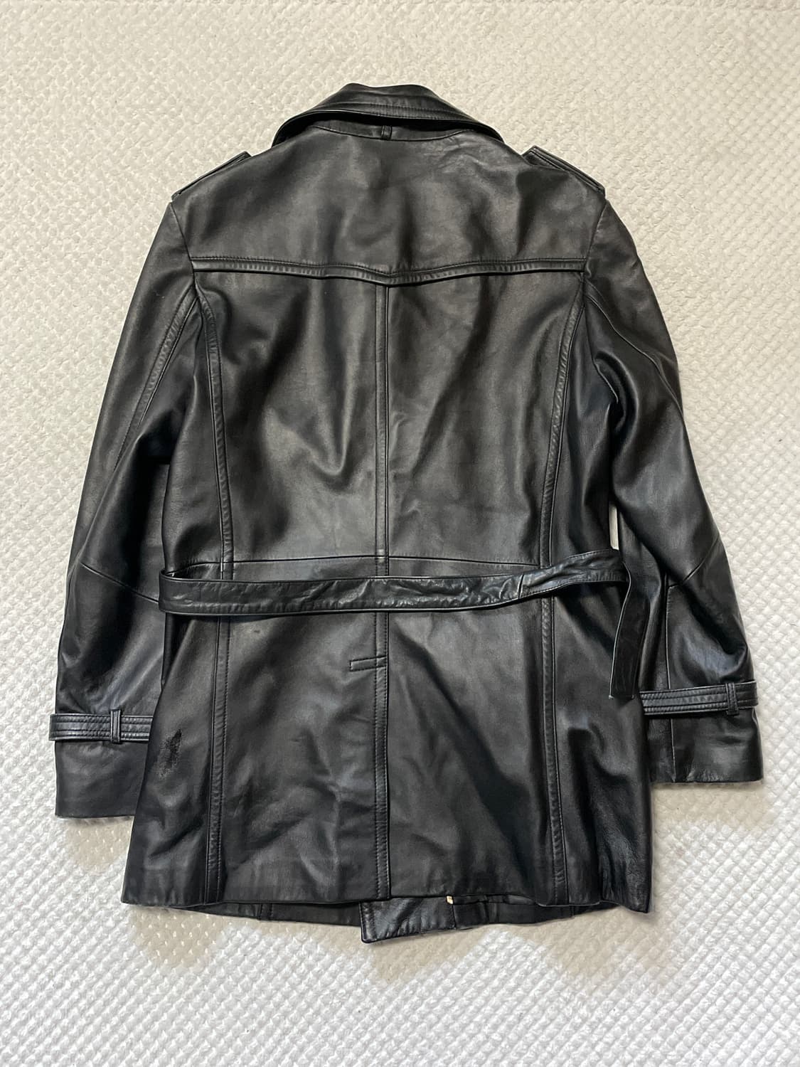 JUUN.J 준지 정욱준 LONE 웨스턴 무드 양가죽 더블 레더 코트 상품이미지2