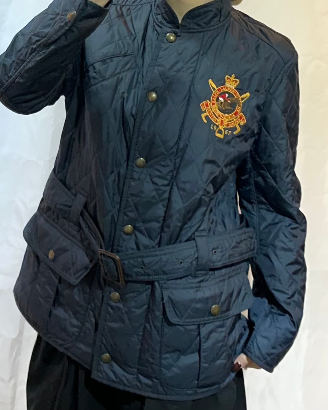 폴로랄프로렌 여성용 벨티드 크레스트 퀄팅 자켓 상품이미지1