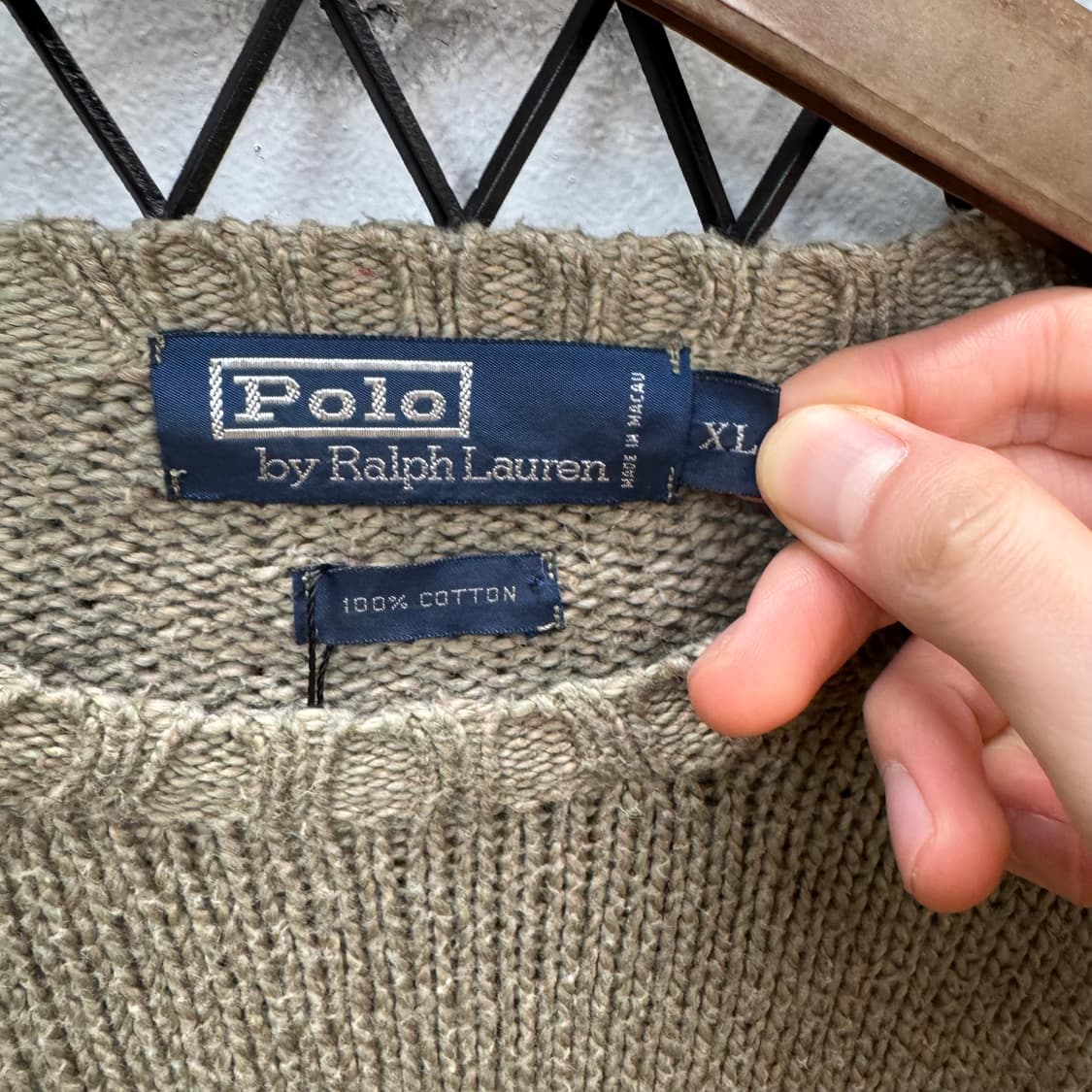 폴로 랄프로렌 니트 스웨터 네이비 포니 로고 포인트 라이트 카키 상품이미지6