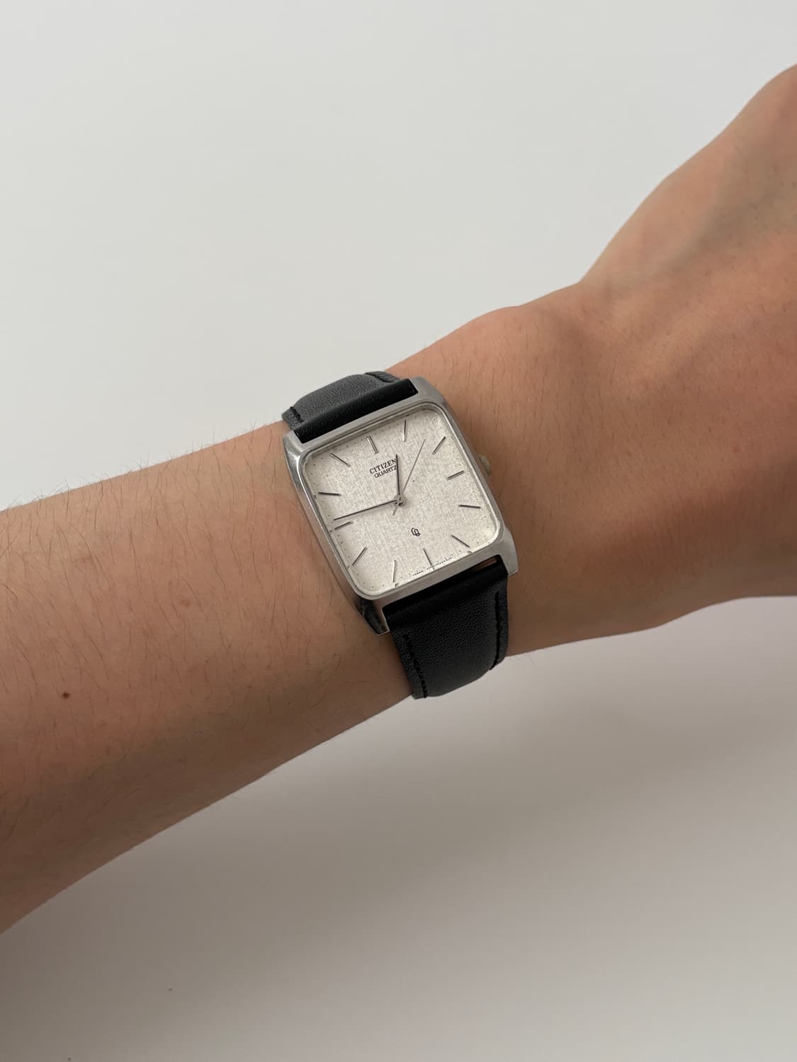 80s CQ texture dial silver square quartz 상품이미지8