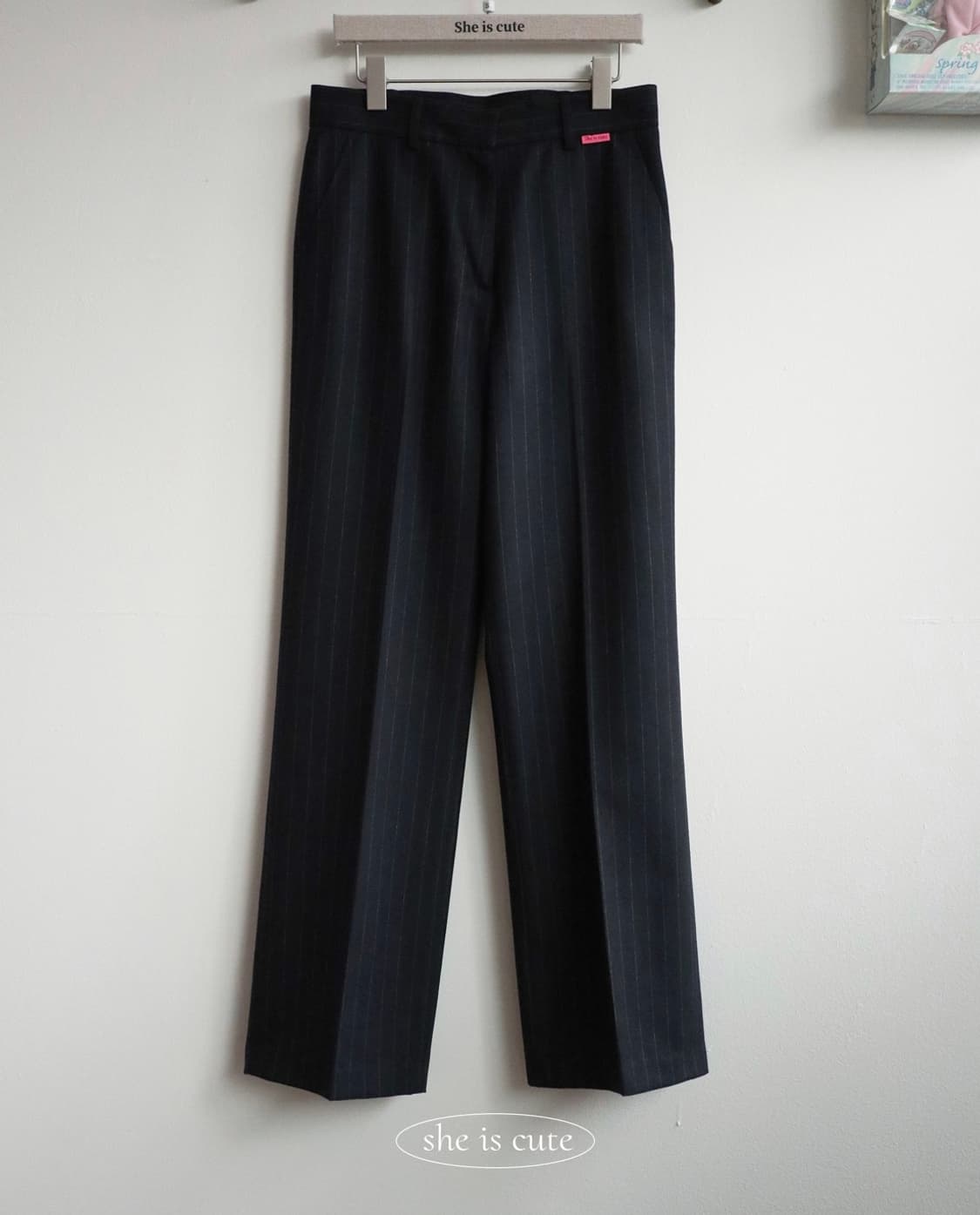 쉬이즈큐트 매일 슬랙스 스트라이프 네이비 2 사이즈 상품이미지3