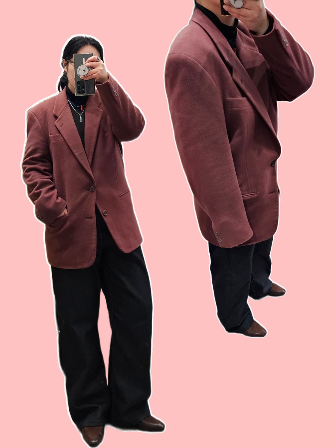 Colours by Alexander Julian 와인 캐시울 자켓 상품이미지2