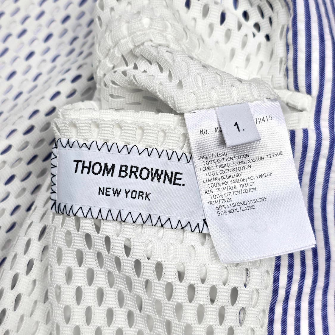 톰브라운 베이스볼 자수 시어서커 블루종 자켓 상품이미지9