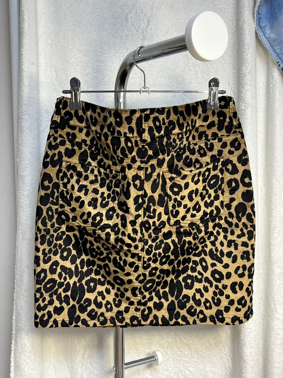 빈티지 숏벨벳 레오파드 미니 스커트 상품이미지9