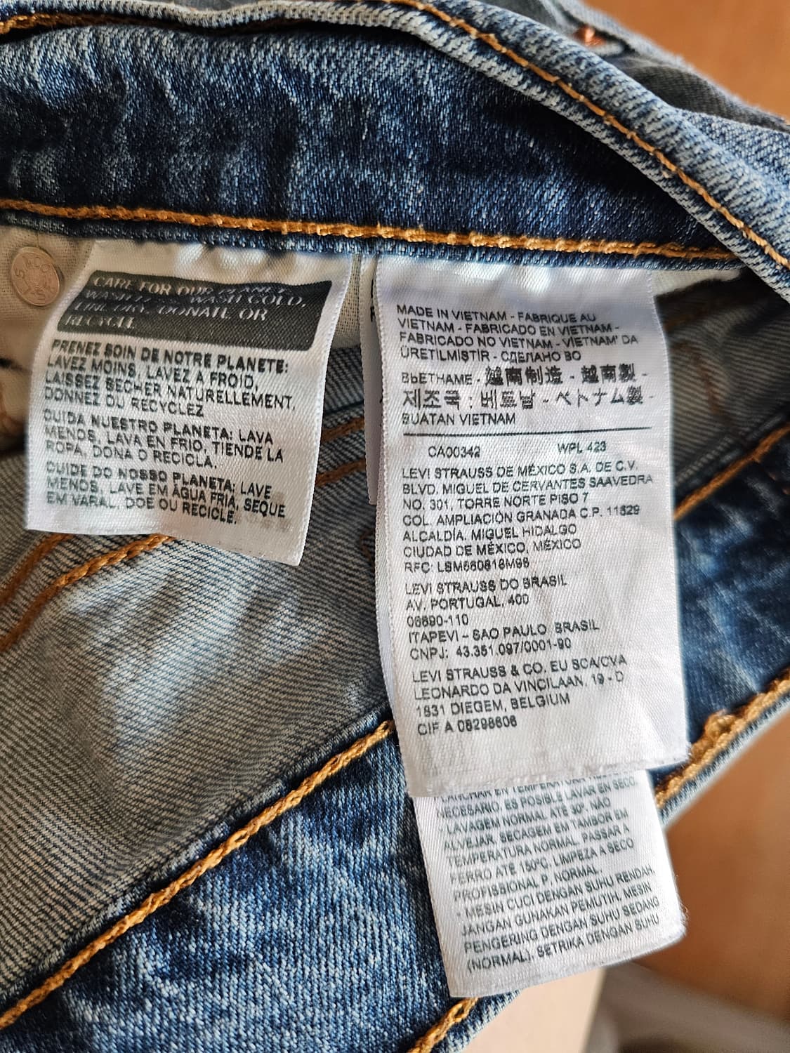 리바이스 502  W34 L32 연청 데님 상품이미지4