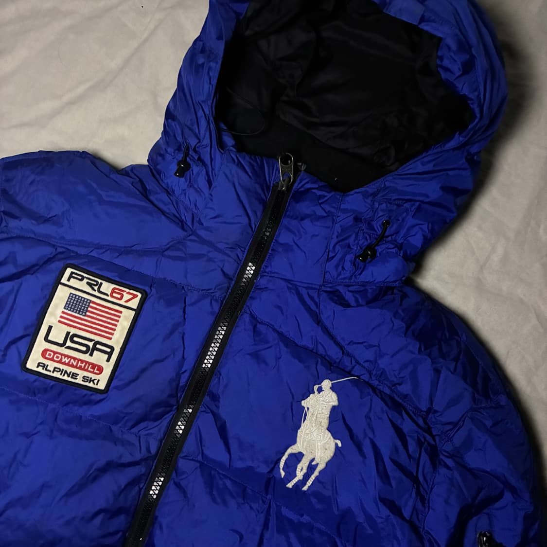 폴로 빅포니 성조기 블루 푸퍼 패딩 XL 상품이미지2