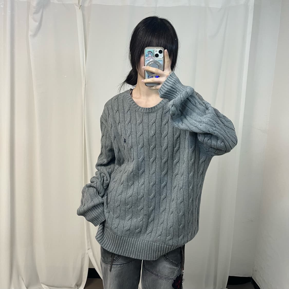 Polo Ralph Lauren grey cable knit 상품이미지1
