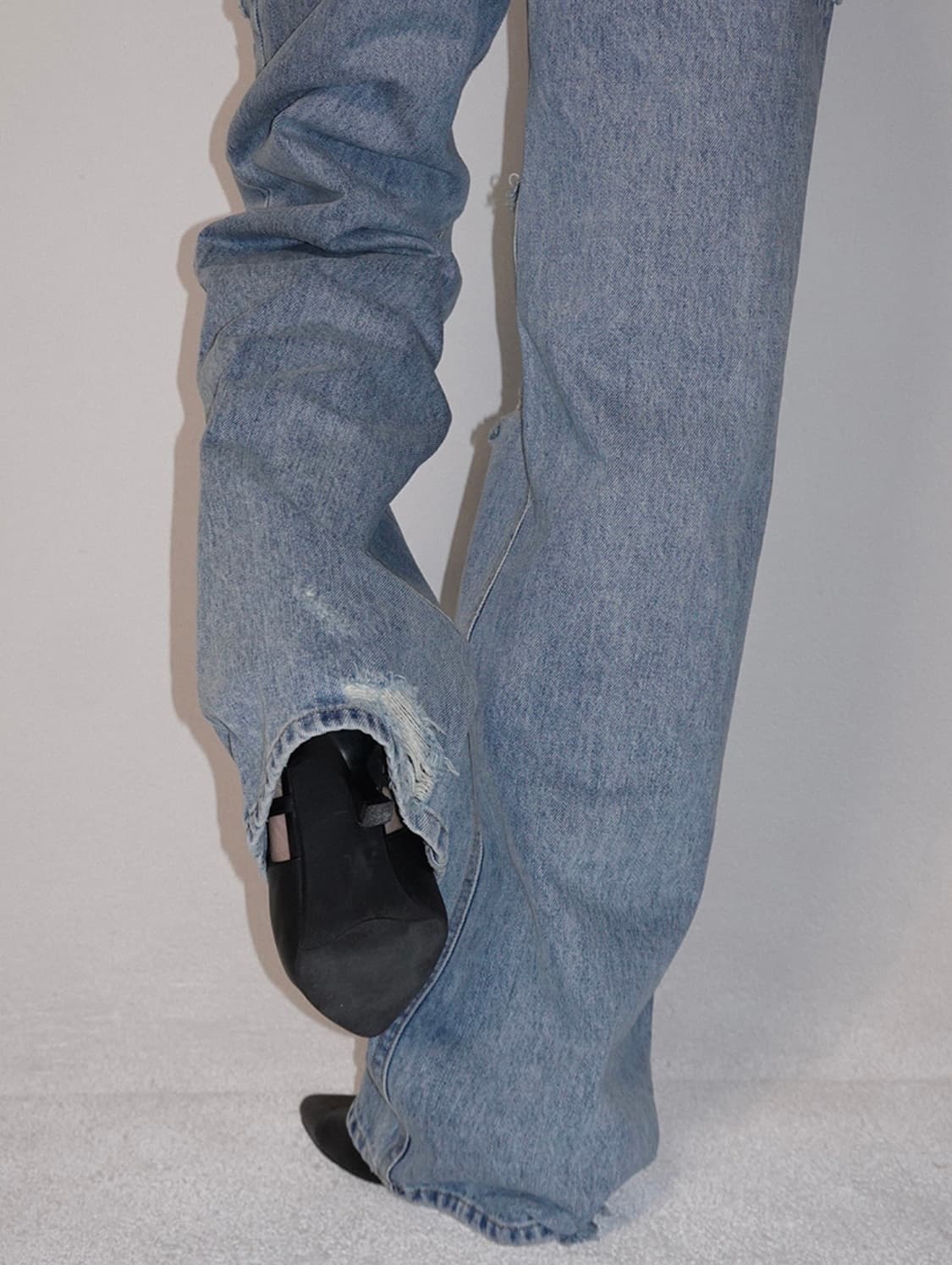 페일제이드 빈티지 데미지 세미 와이드 진 라이트블루 상품이미지8