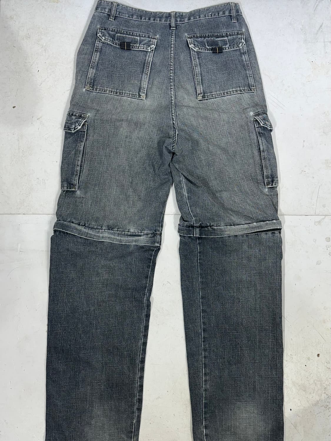 빈티지 RAZZO 중청 대대장 유틸리티 절개 와이드 데님 팬츠 청바지  상품이미지5