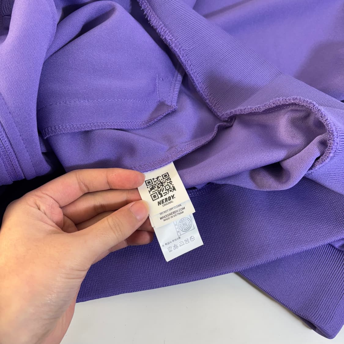 L 널디 파스텔퍼플 사이드로고 오버핏 트랙탑 집업져지 상품이미지5