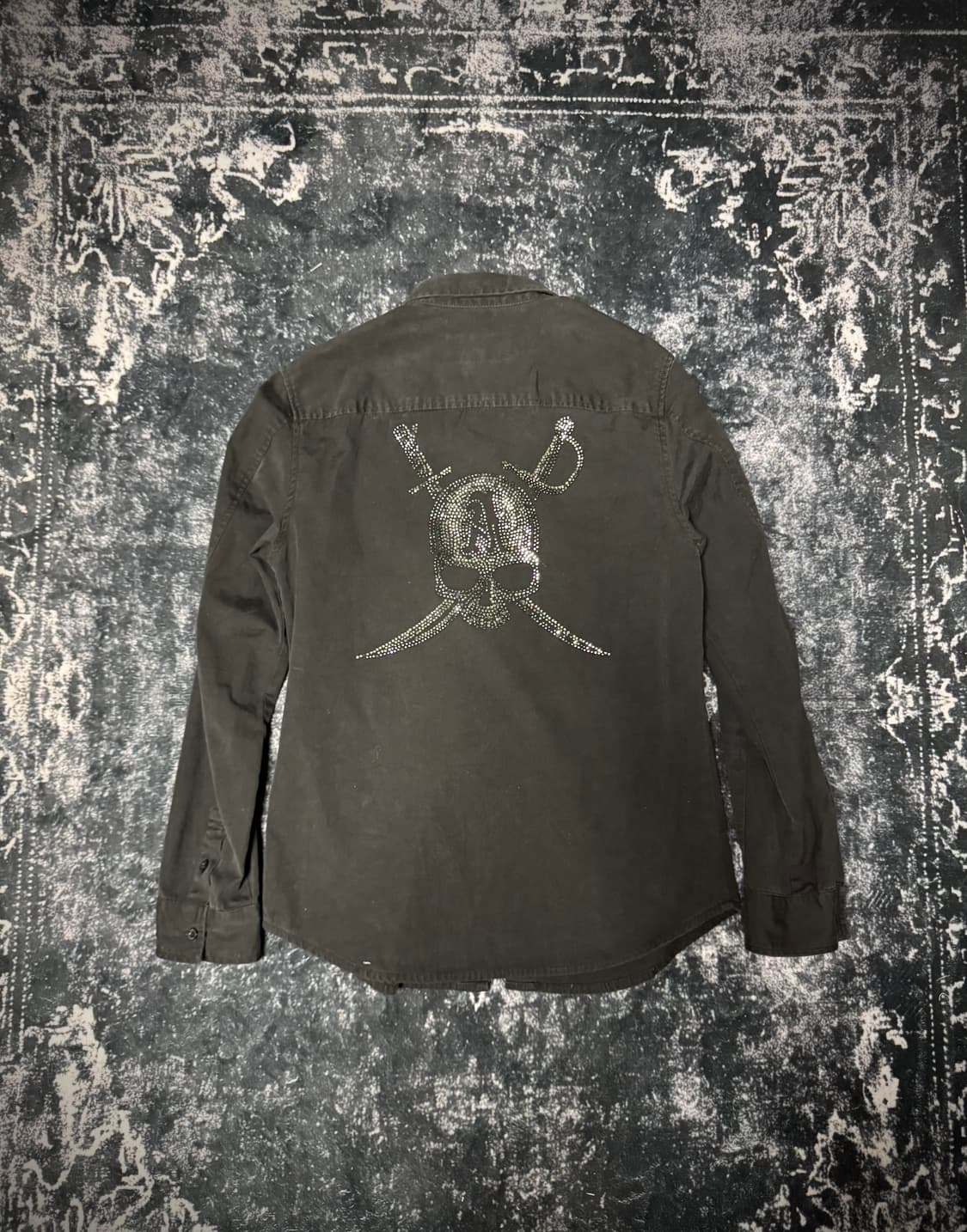 00s Mode skull-printed black shirt 상품이미지1