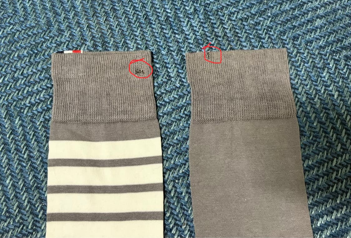 톰브라운 남성 미드 카프 삭스 MED GREY (살짝하자) 상품이미지4