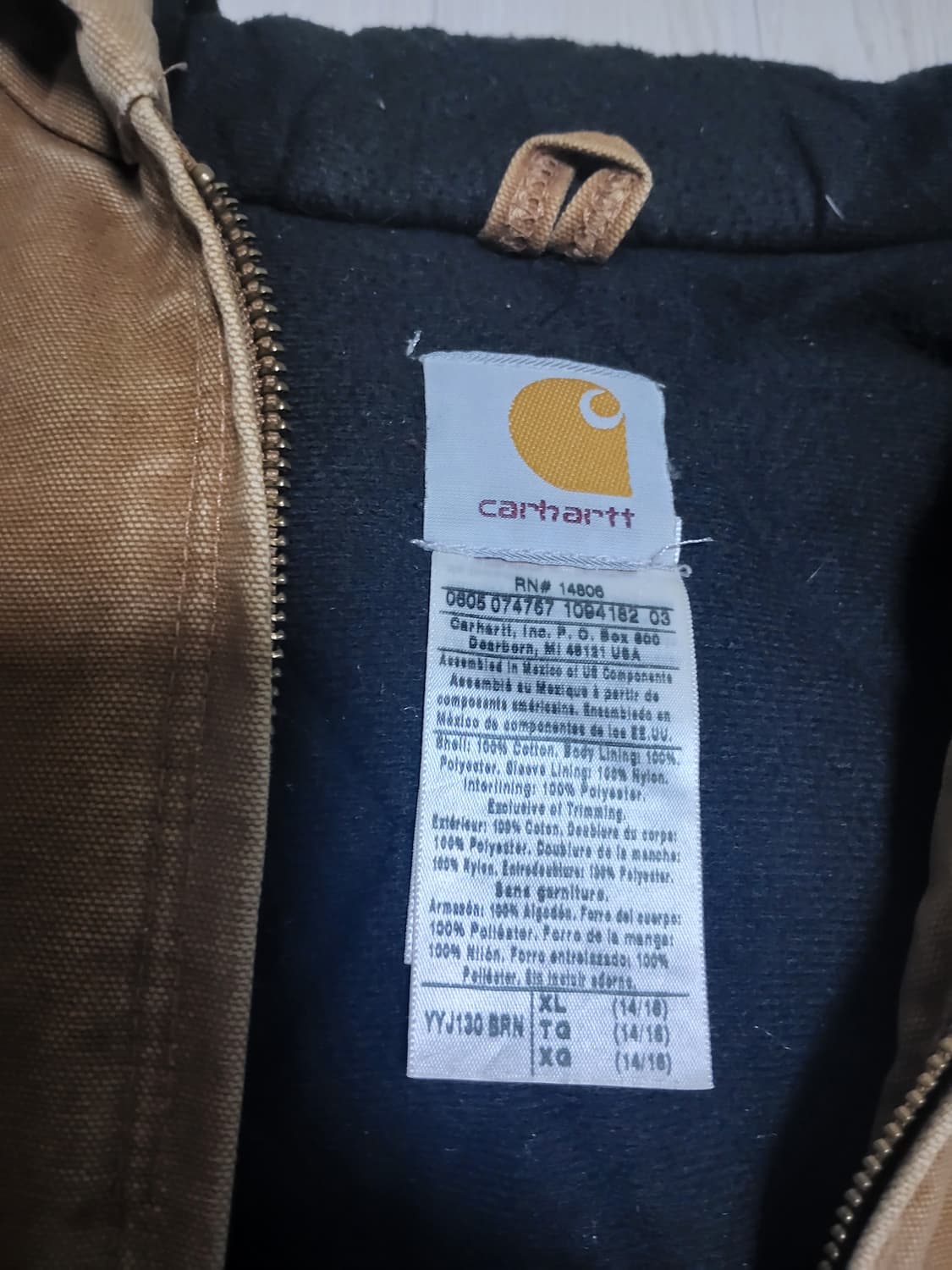 칼하트 yyj130 워크 자켓 후드 브라운 상품이미지3