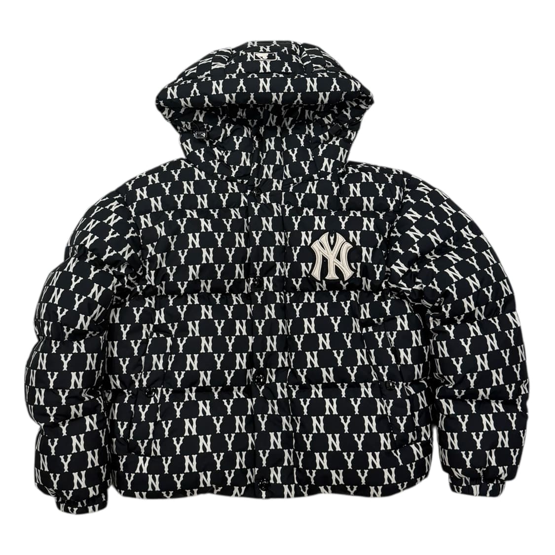 MLB 클래식 모노그램 후드 다운 패딩 블랙 XS 상품이미지1