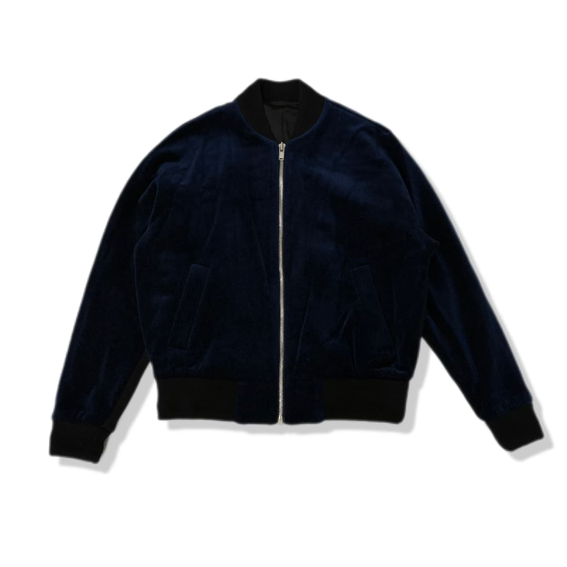 system 니트배색블루종 상품이미지1