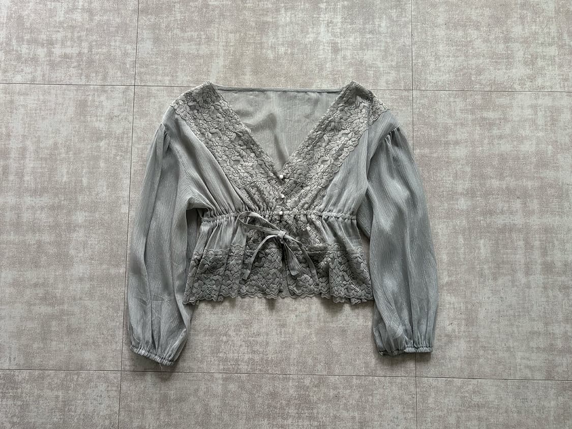 lace chiffon blouse 상품이미지1