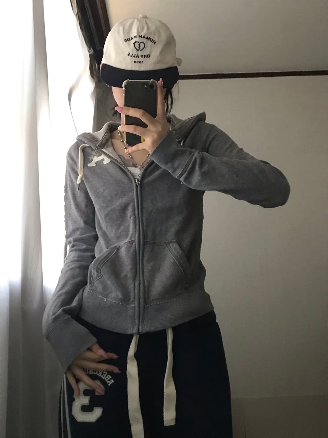 아베크롬비 그레이 슬림핏 후드집업 상품이미지2