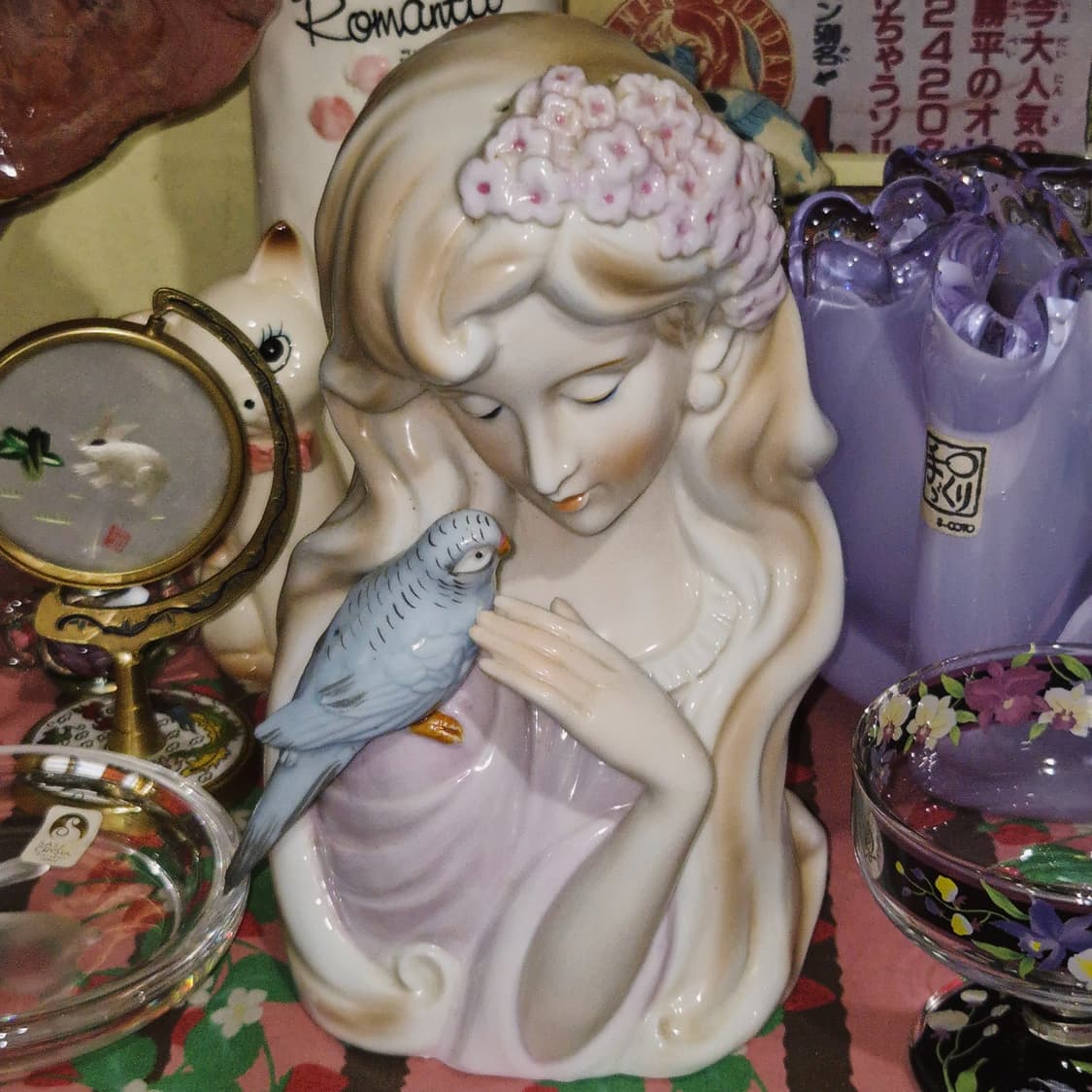 60s 앤틱 가토 공예 귀부인 포셀린 조명 상품이미지3