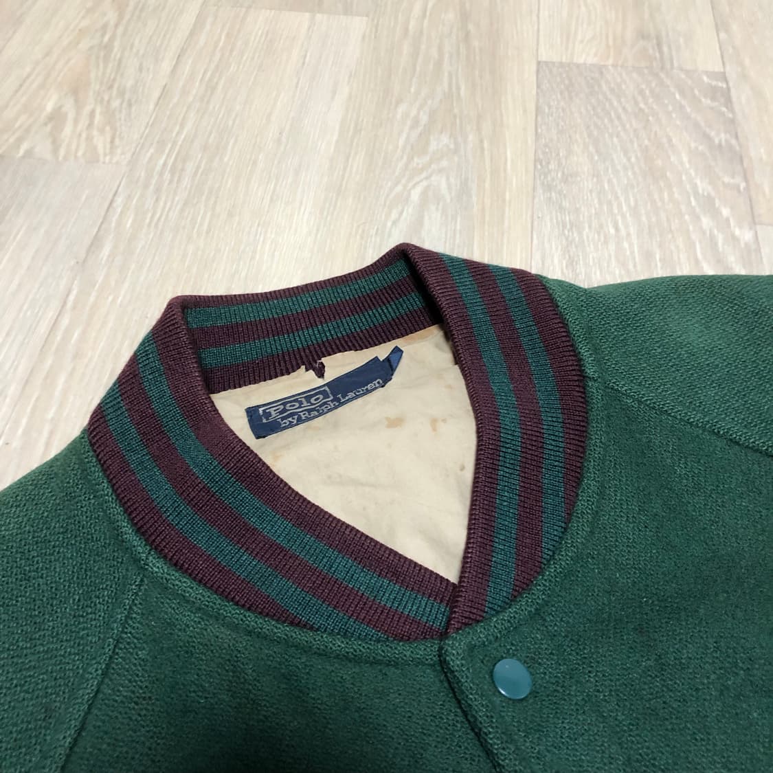 (L) 90's 폴로 랄프로렌 POLO 스크램블로고 스타디움 바시티 자켓 상품이미지10