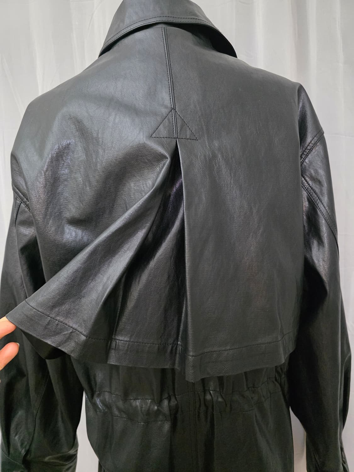 1회착용)도매택 위아(weare)롱 레더코트.레더자켓.가죽코트.가죽자켓 상품이미지7