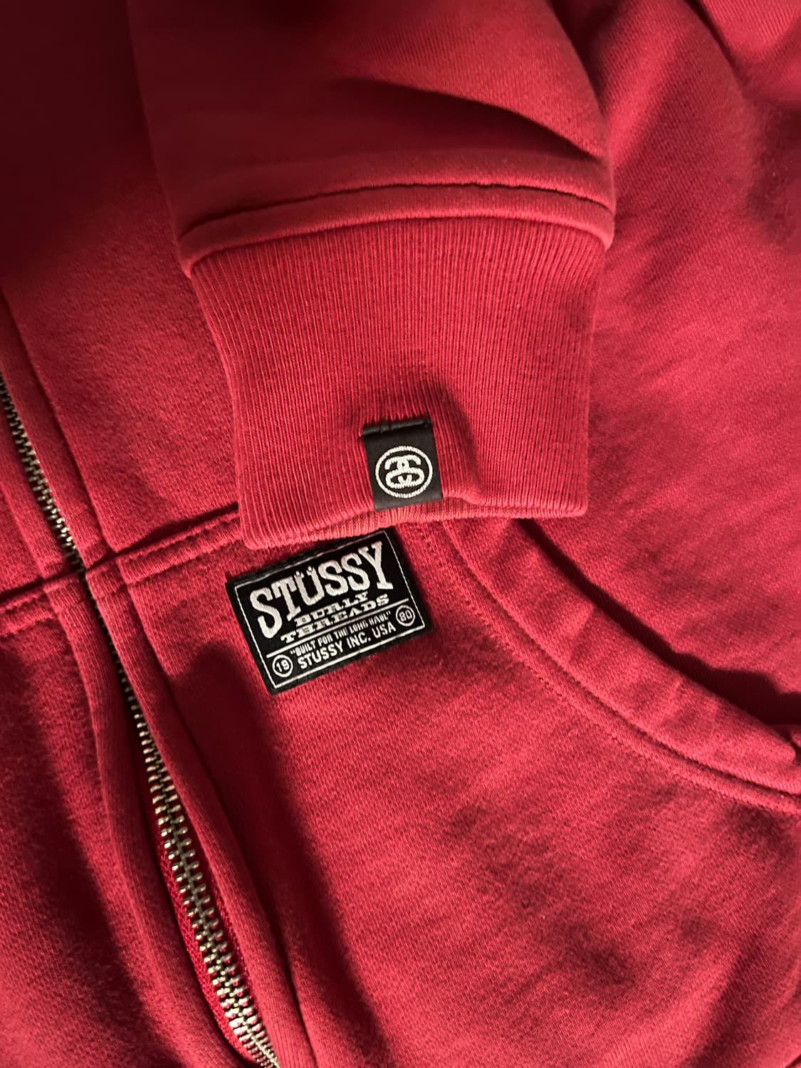 스투시 벌리스레드 후드집업 버건디-s 상품이미지5