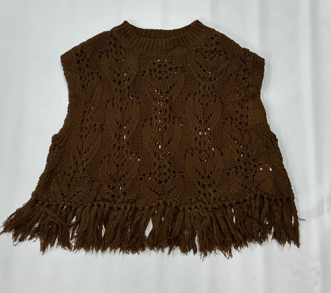 🍂하구미의 에스닉 히피 코디세트🍂 레이어드 니트조끼 태슬 미디스커트 상품이미지5