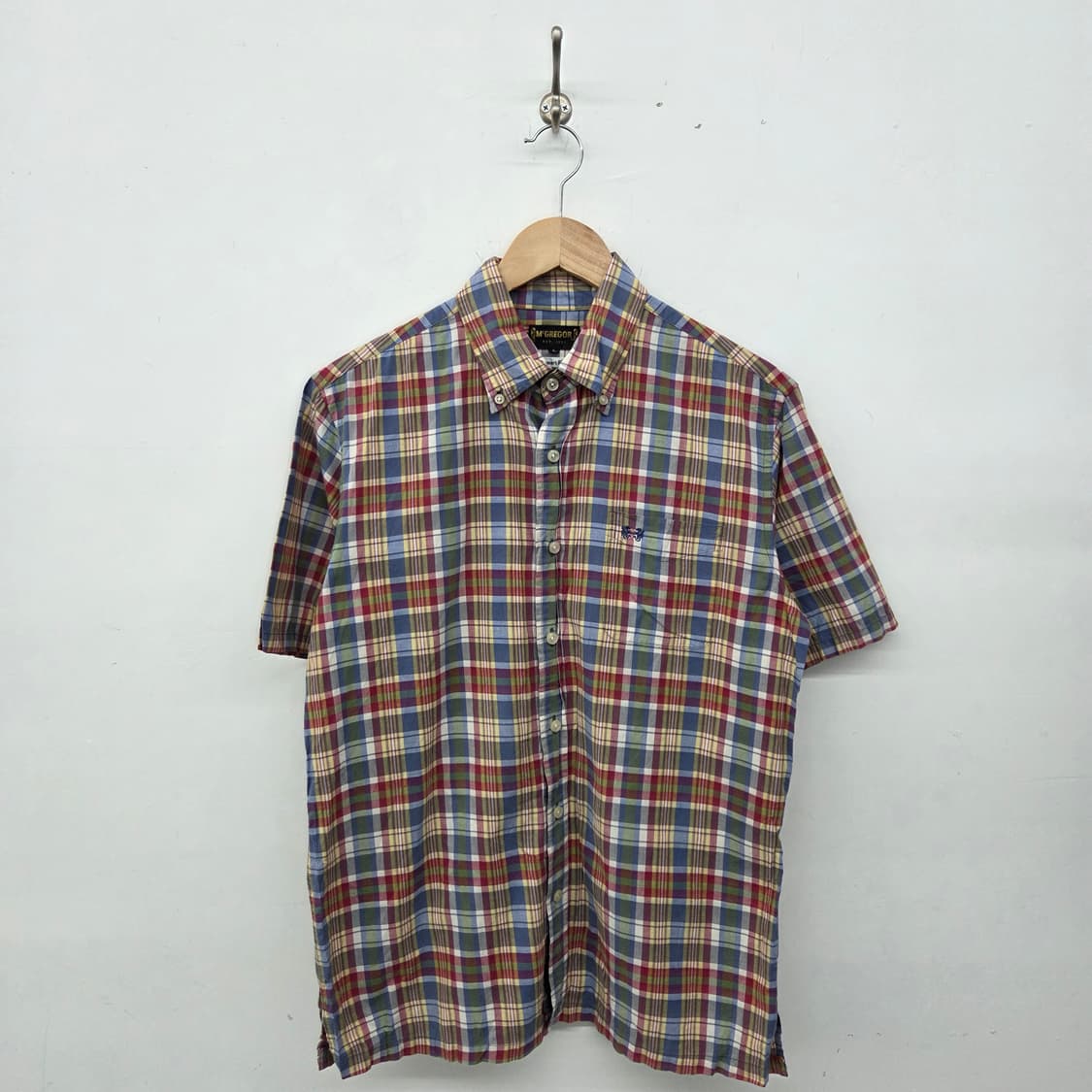 맥그리거 체크 반팔 셔츠 여L 상품이미지1