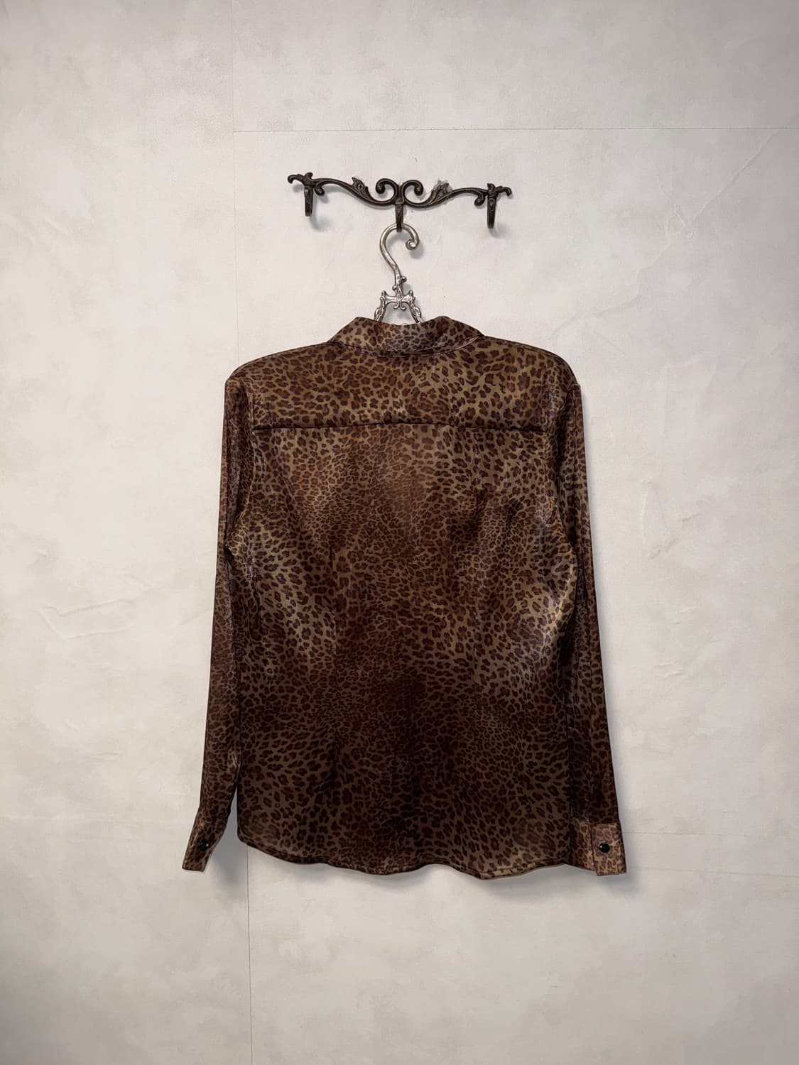 Gold brown leopard satin shirt 상품이미지6