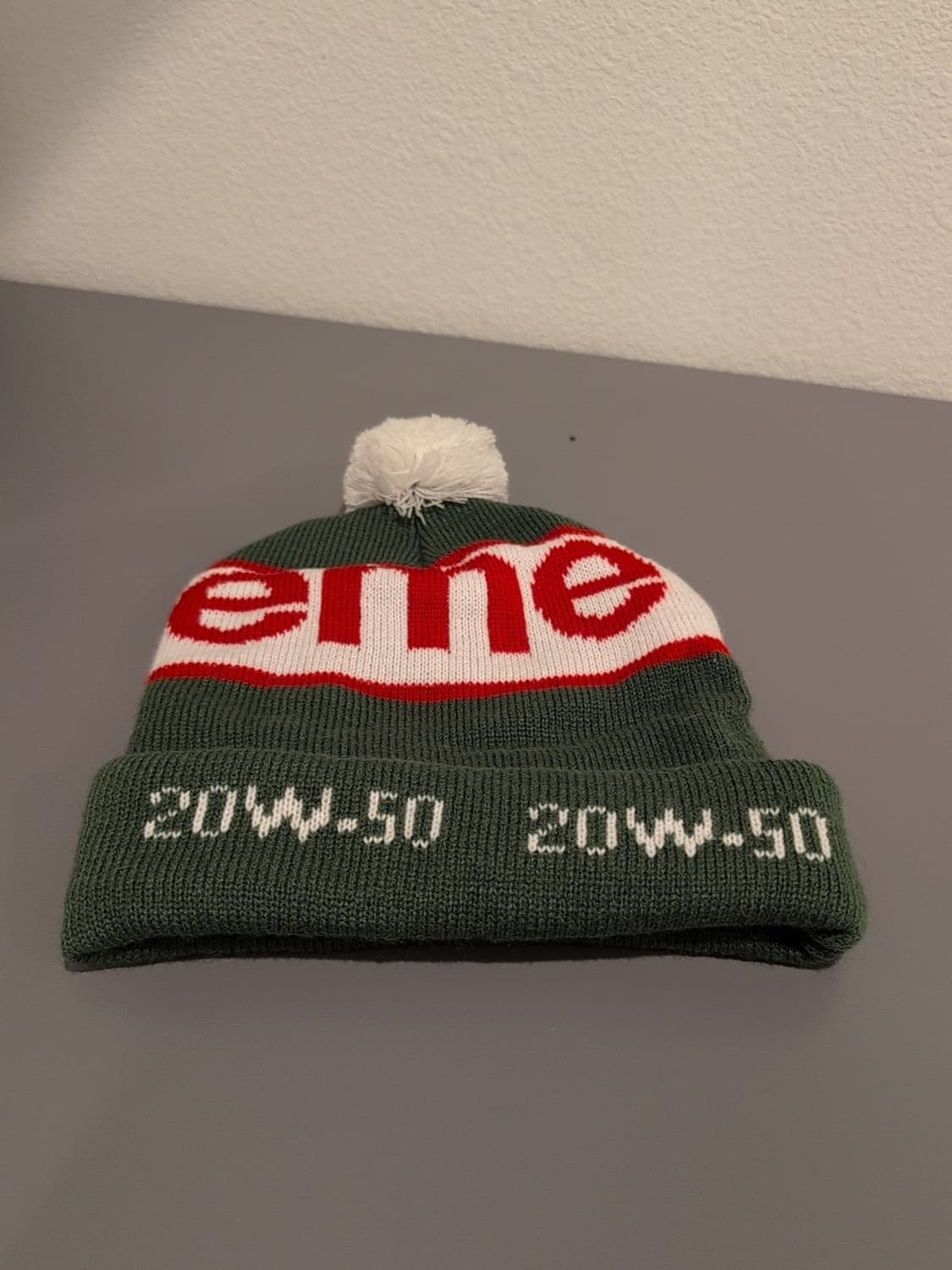 14FW 슈프림 20W50 폼폼 비니 그린 상품이미지2