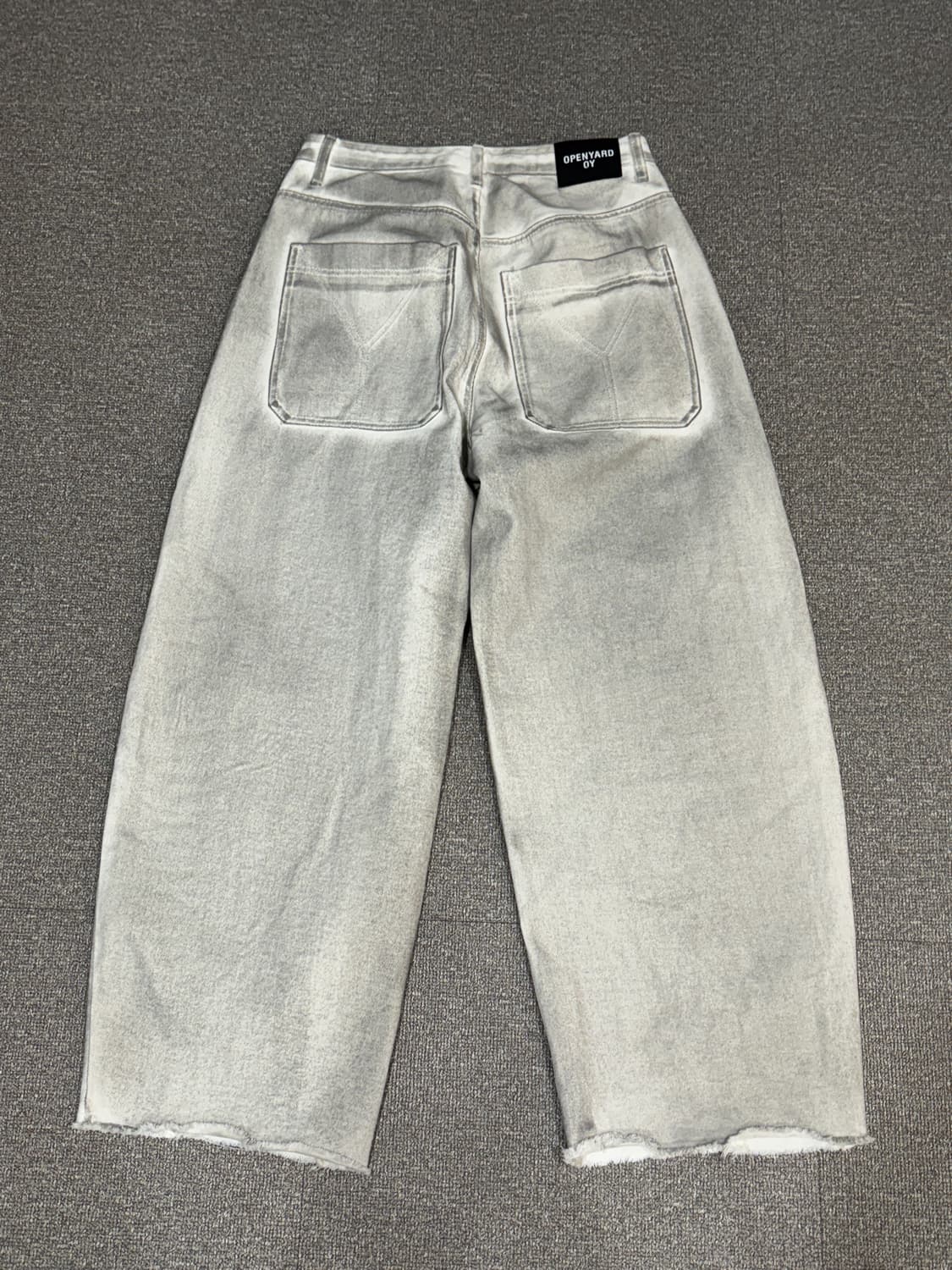 오와이 로우햄 스티치 볼륨 와이드 데님팬츠 M  상품이미지10