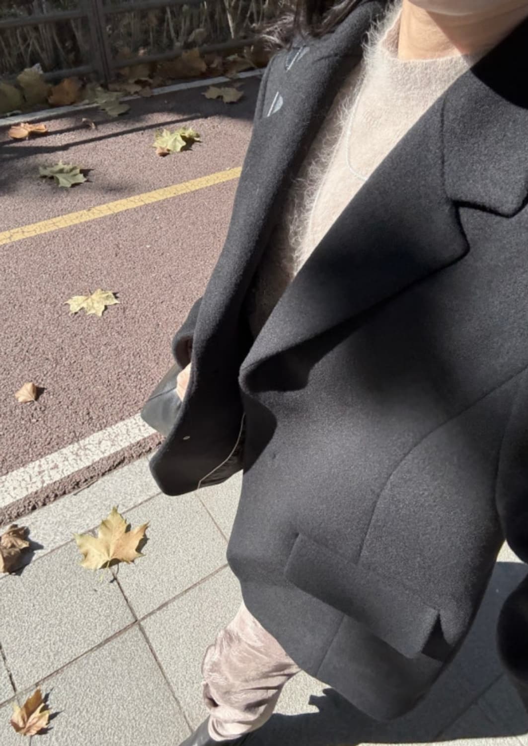 BRONN 브론 캐시비어 울 블랜드 자켓 블랙 상품이미지7