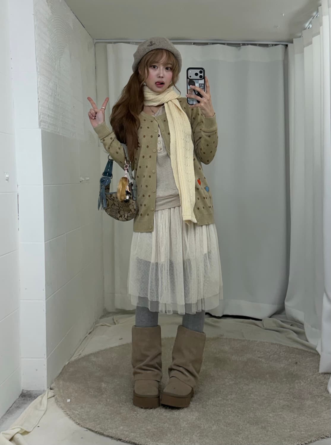 베이지 떡코 쿠루미 니혼진 모리걸 코디세트 상품이미지2