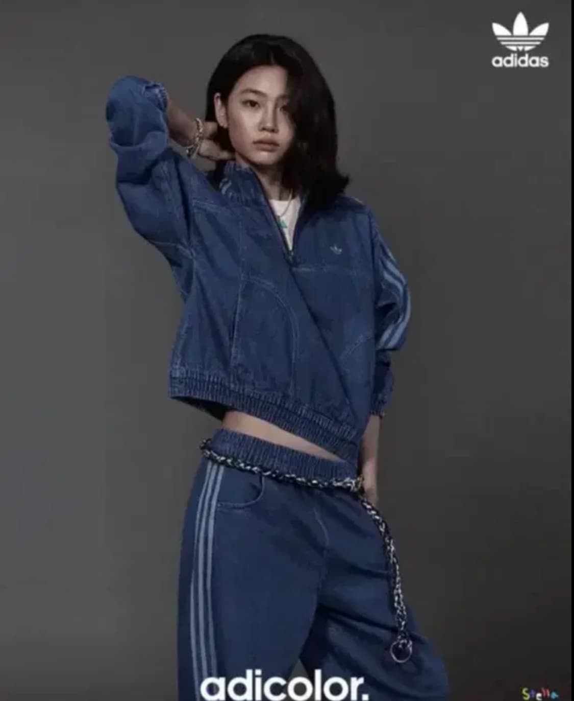 (카리나 착용) 아디다스 데님 트랙 자켓 팬츠 셋업 상품이미지3