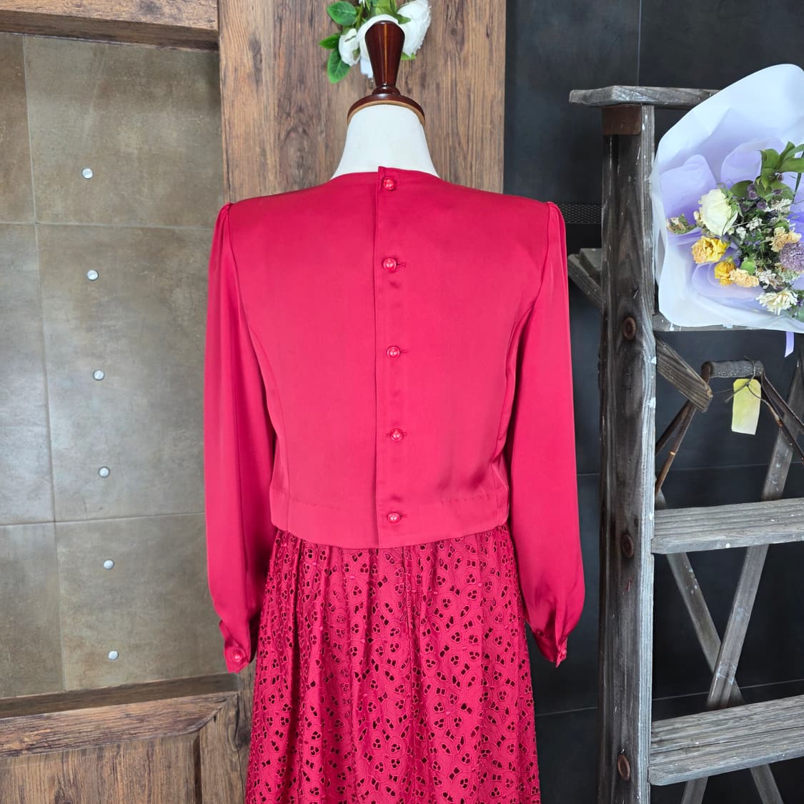 레트로 펀칭자수 롱원피스 상품이미지8