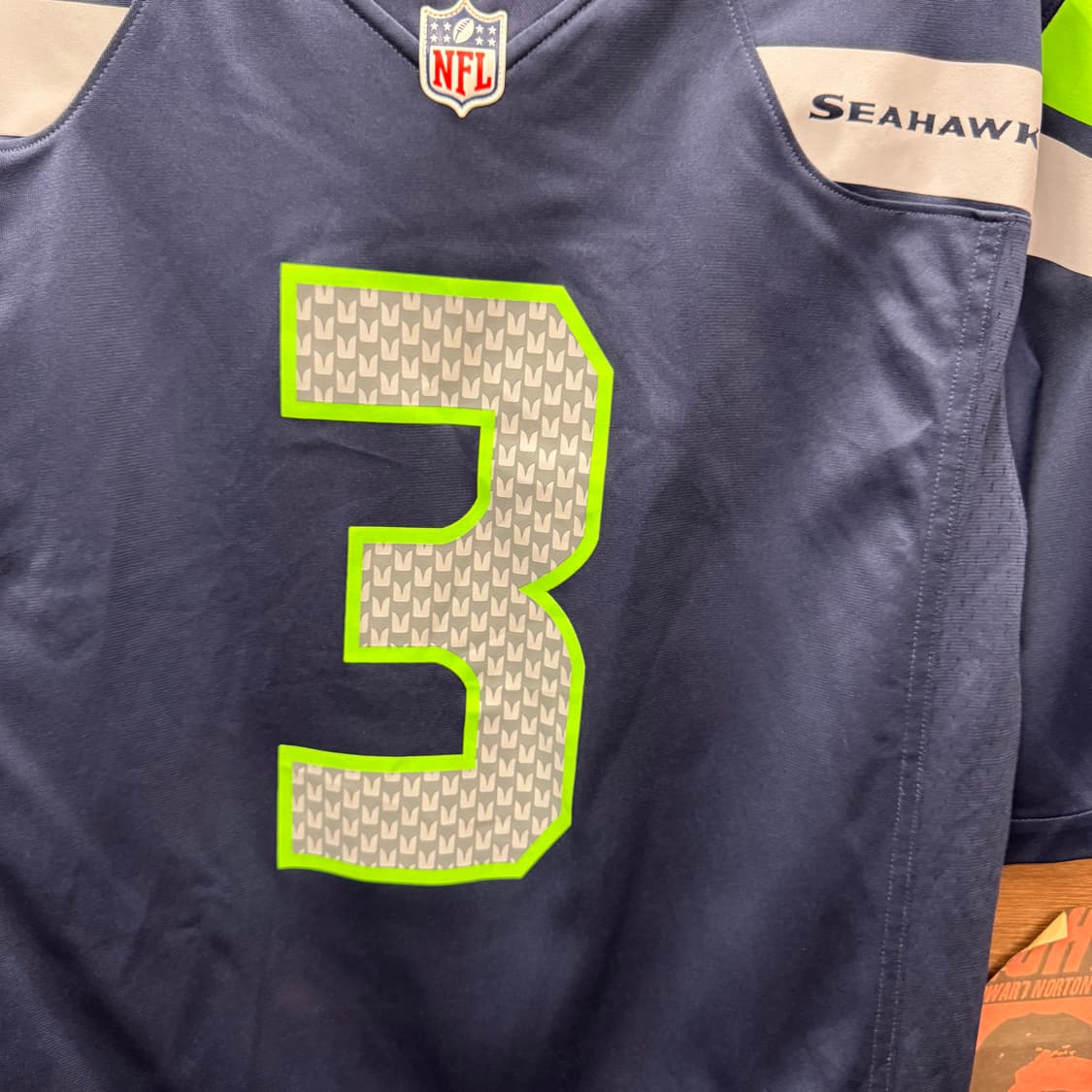 나이키 NFL 시애틀 시호크스 러셀 윌슨 게임 반팔 저지 네이비 상품이미지7