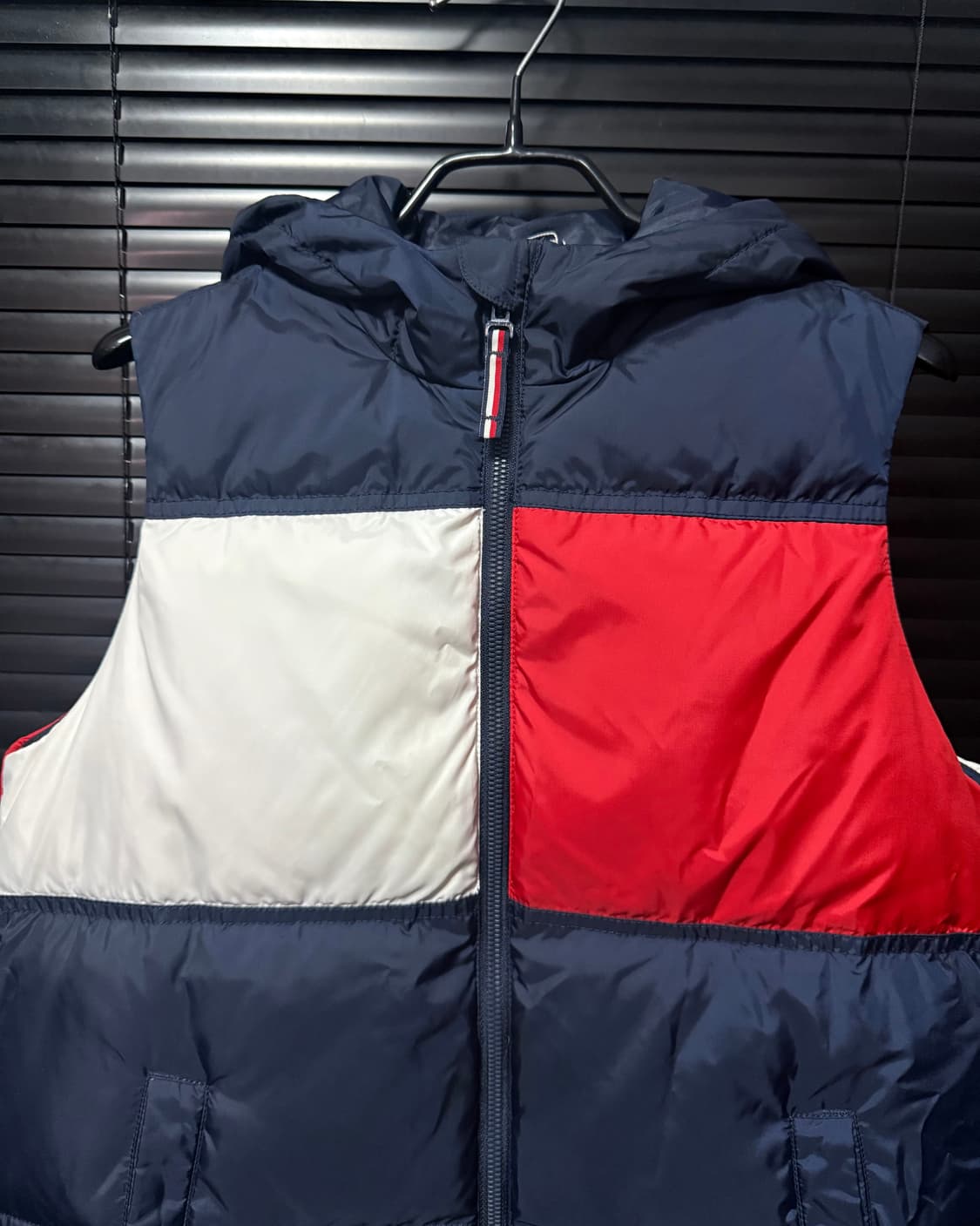 타미 힐피거 미국 USA 후드 패딩 조끼 네이비 남색 S 90 베스트 상품이미지3