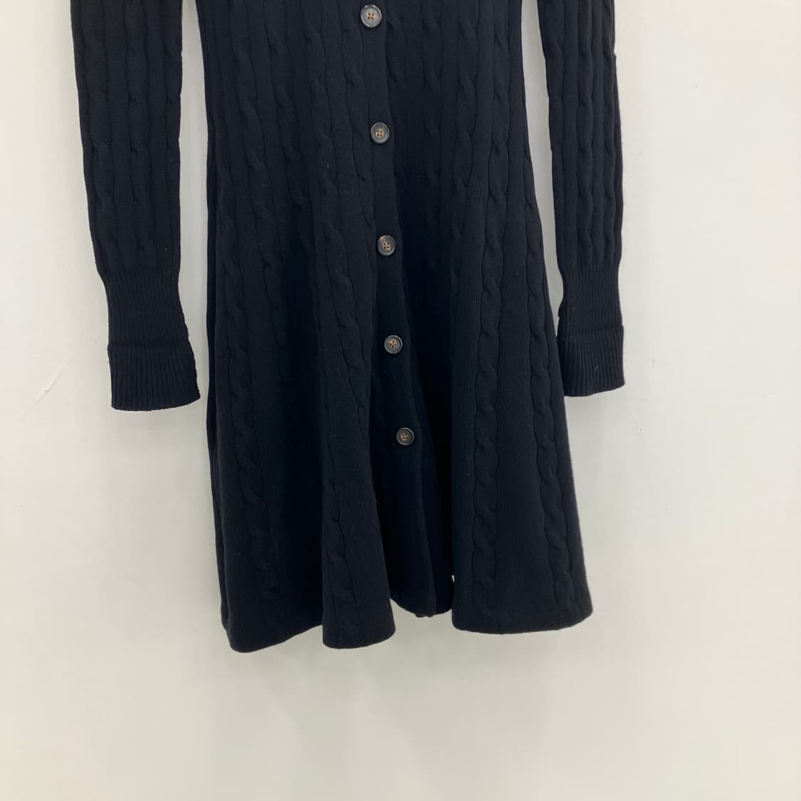 폴로 랄프로렌 캐시미어 혼방 케이블 니트 블랙 롱 가디건 상품이미지4