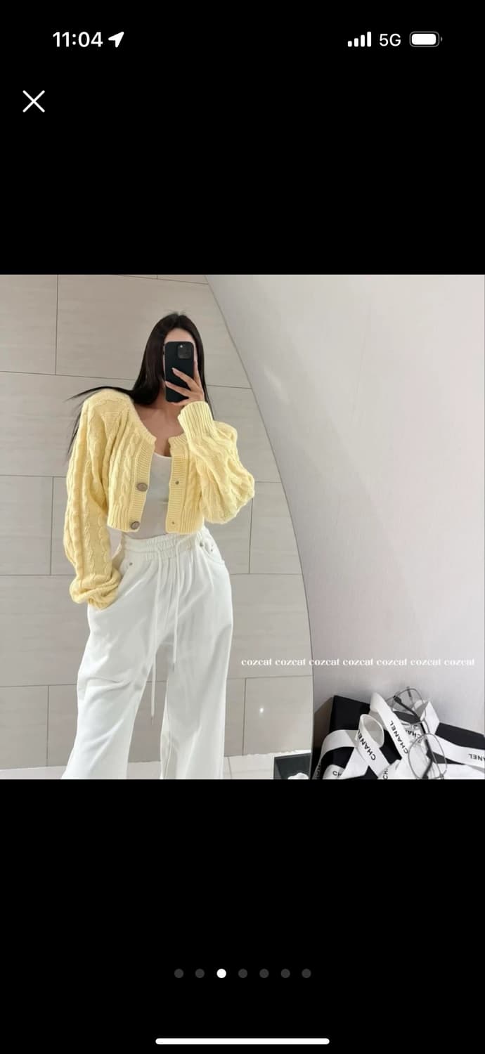 어깨패드 옐로가디건 (거의새옷)정가58,000 상품이미지3