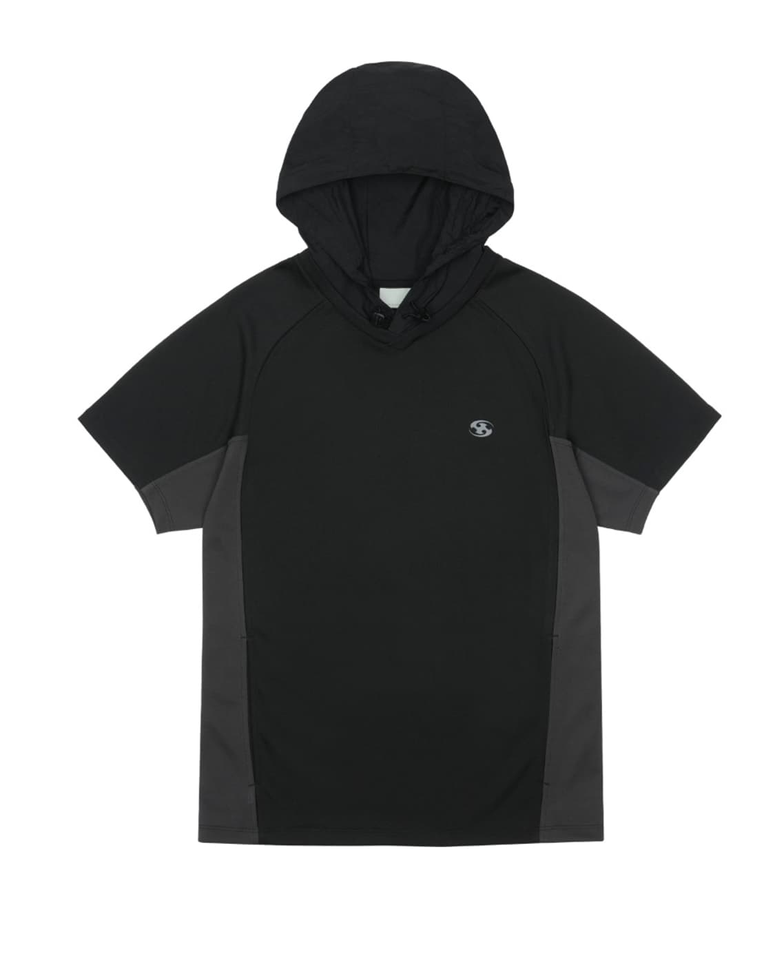 HOODED MESH T-SHIRT [BLACK] 산산기어 후드 반팔 상품이미지1