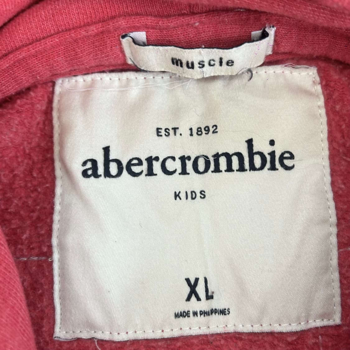 Abercrombie 아베크롬비 레드핑크 백포인트 후드집업 상품이미지6
