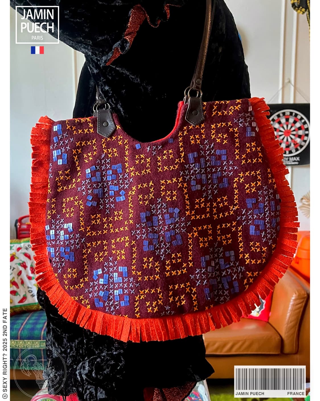 JAMIN PUECH Fringe Wool Shoulder Bag 상품이미지1