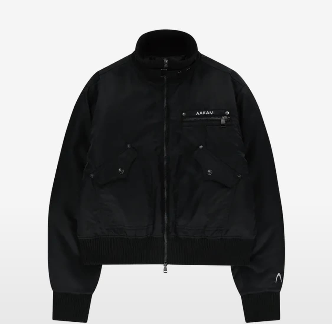 High-Neck Bomber Jacket (Black) 상품이미지1