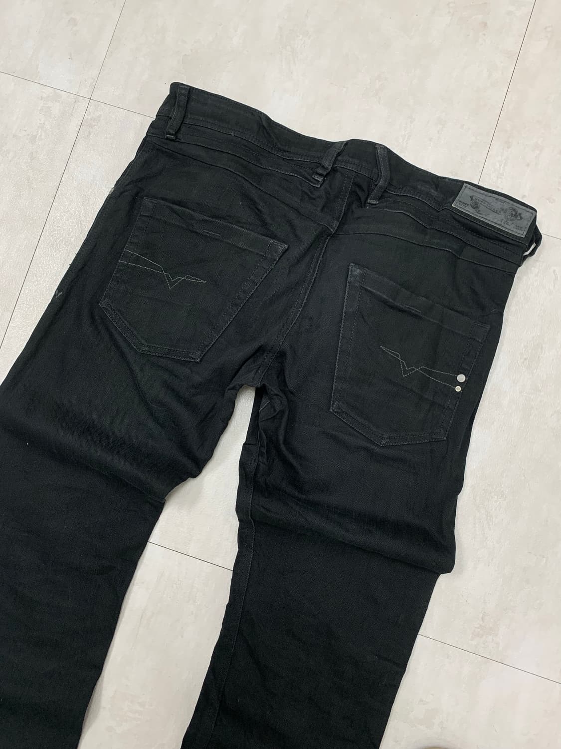 디젤 블랙 슬림핏 스트라이트 팬츠 #348 상품이미지8