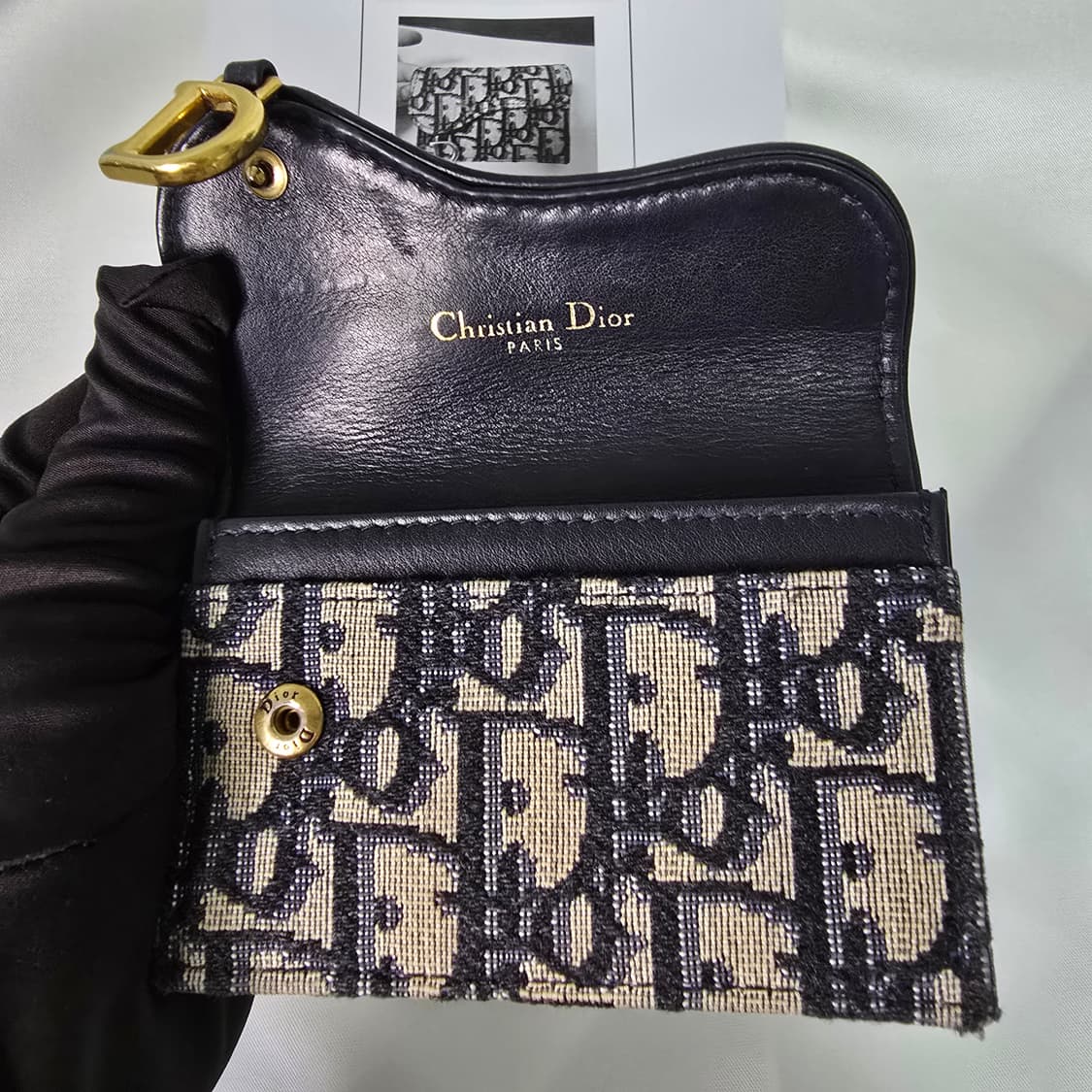 디올 오블리크 새들 카드지갑 상품이미지4