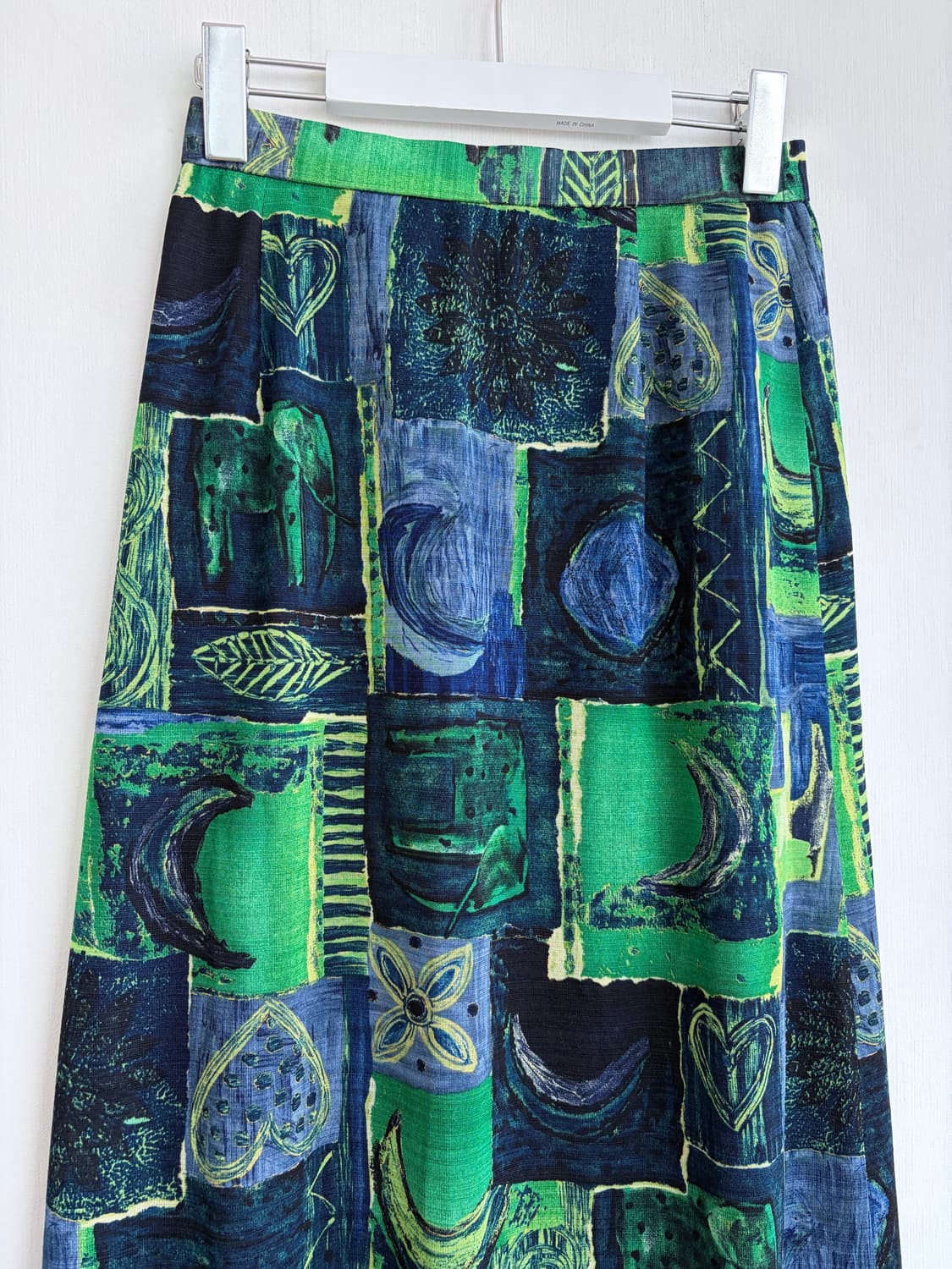 SALE) SaintJoie 그린 블루 추상패턴 롱 스커트 상품이미지2